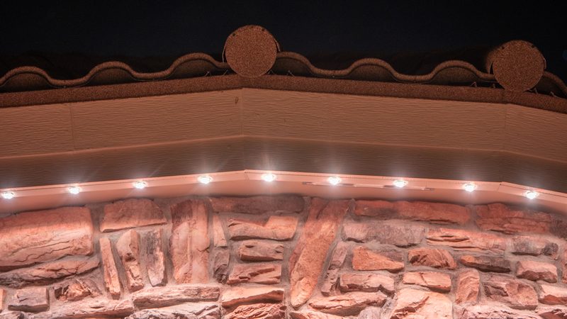 A side yard lit for security